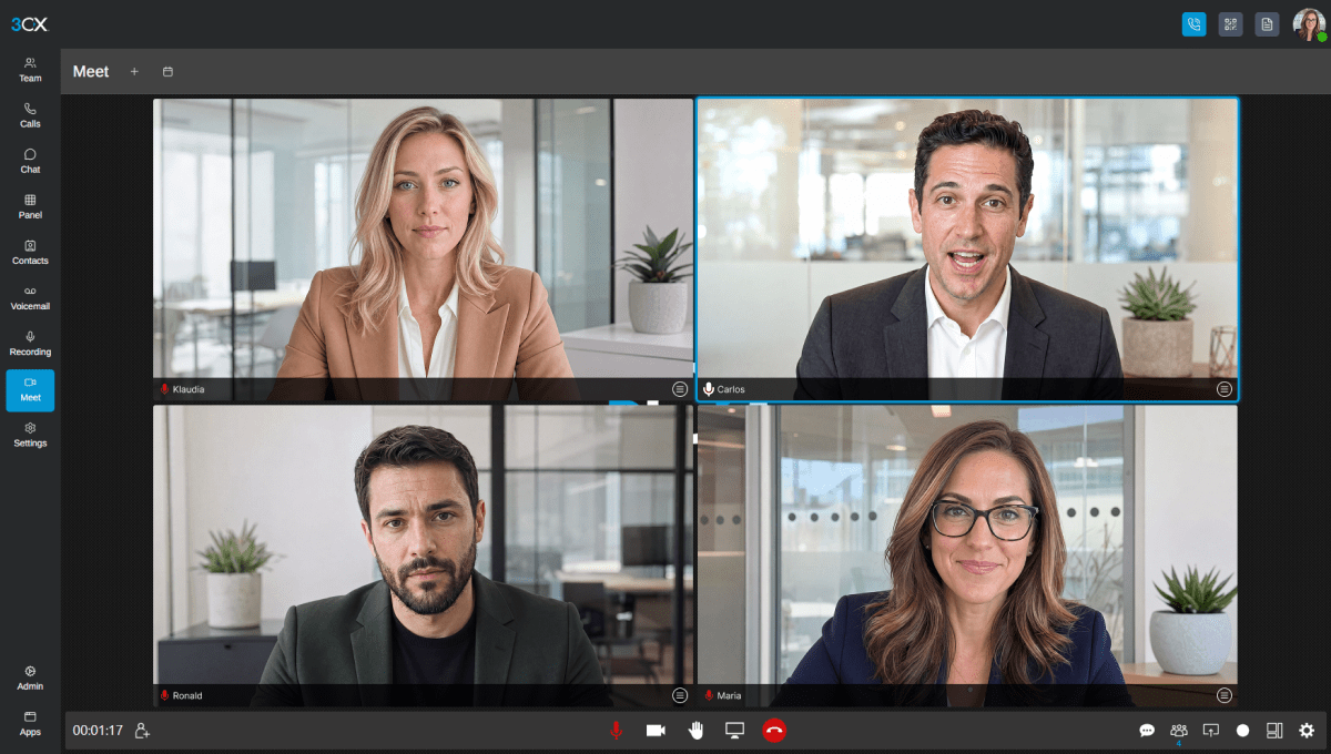 3CX remote working apps - web client calling 