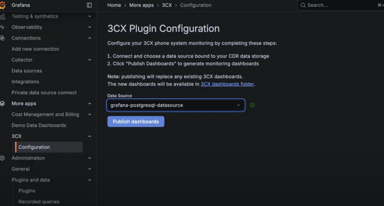 Wtyczka 3CX Grafana