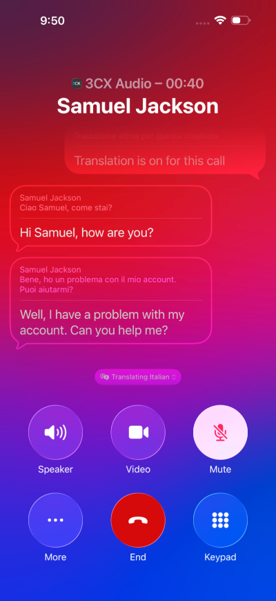 3CX iOS Live Translation 3CX iOS Live Translation