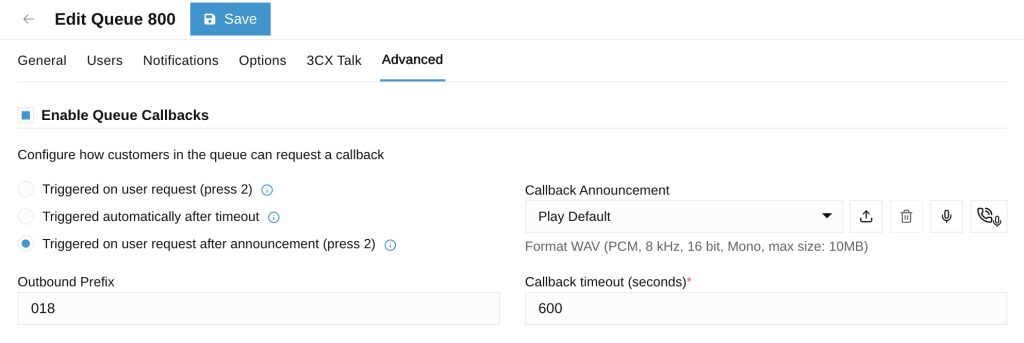 Funkcje kolejek callback