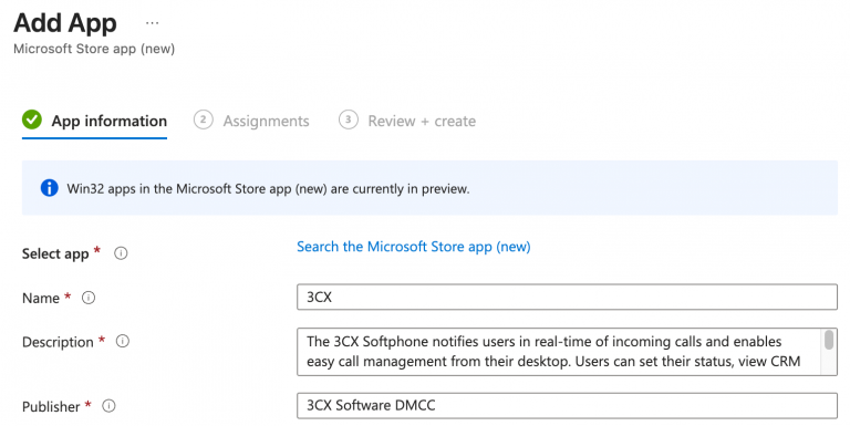 Wdrażanie 3CX Softphone Intune