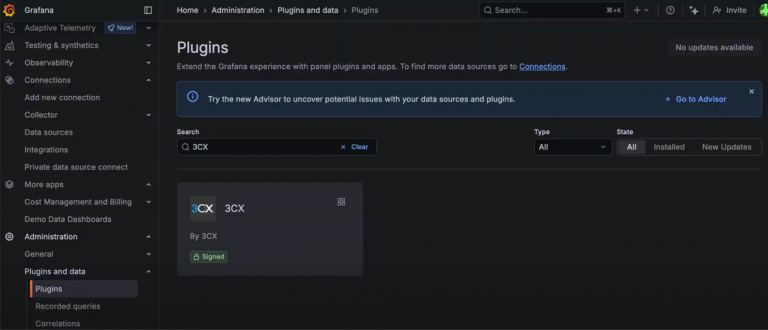 Wtyczka 3CX Grafana